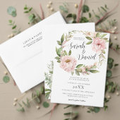 Roze Perzik Bloemen Elegante Huwelijk Save The Date (Personaliseer deze collectie van deze onafhankelijke maker. Test)