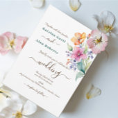 Roze perzikkleurige gele bloemen etiket