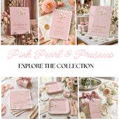 Roze parels en Prosecco welkomstbord Cadeaulabel