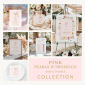 Roze Parels en Prosecco Papier Borden Papieren Bordje