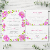 Roze pioenrozen bruiloft wensen goed informatiekaartje (Personaliseer de collectie van deze zelfstandige maker.)