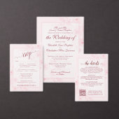 Pink Boho Chic Peonies Budget Wedding Program (Personaliseer de collectie van deze zelfstandige maker.)