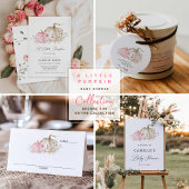 Herfst roze en wit pompoen Baby shower Cadeaupapier