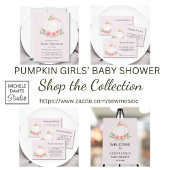 Luier Raffle Roze Pompoen Baby shower Informatiekaartje