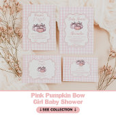 Roze Pumpkin Bow Girl Baby shower Kaart