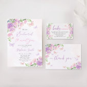 Vlinder lila Roze Luier Raffle Informatiekaartje