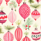 Roze Rood Retro Kerst Ornamenten Mok