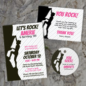 Zwart Meisje Rock Klimmen Papieren Bordje