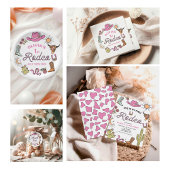 Tweede Rodeo Roze Western Cowboy 2e Verjaardag Papieren Bordje