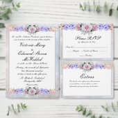 Roze Rose | Silver Bokeh Wedding Response Uitnodiging Briefkaart (Personaliseer de collectie van deze zelfstandige maker.)