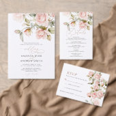 Budget roze Rose & Greenery Dedication Invitation (Personaliseer de collectie van deze zelfstandige maker.)