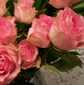 Monogram Pastel Rozen Mr. en Mrs. Kaart