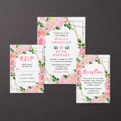 Pink Roses with Foliage Wedding Thank You Vierkante Sticker (Personaliseer de collectie van deze zelfstandige maker.)