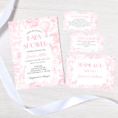 Roze Toile de Jou Baby shower Boeken en geschenken Reclamebord Met Voetstuk