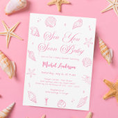 Pink Beach Baby Shower Guess Who Game Card Kaart