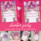 Slumber Party Meisje Verjaardag Roos Goud Folie Uitnodiging