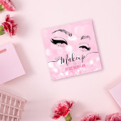 Roze Sparkly Make-up Artiest Glamour Bokeh Sequin  Vierkante Visitekaartje