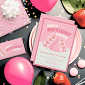 Roze Strawberry Sandwich Verjaardag Picknick Party Spandoek