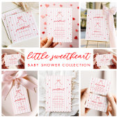 Little Sweetheart Stripes & Bow Diaper Raffle Card Informatiekaartje