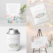 Roze Blauwgroen Bloemen Vrijgezellenfeest Custom D Bedankjes Labels