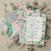 Pink Tropical Palm Leaves Bruiloft Order of Servic Programma (Personaliseer deze collectie van deze onafhankelijke maker. Test)