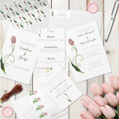 Roze Tulips Floral Programmakaart