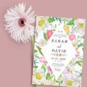 Roze Tulp Bloemen Bruiloft Sticker