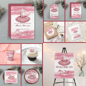Pink Tutu Gold Glitters Baby shower Kaart