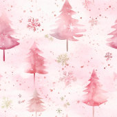 Pine Trees Roze Waterverf Kerst Vierkante Sticker