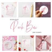 Elegant Roze Bow Meisje Baby shower Spandoek