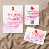 Roze kerry blossom trouwadres etiket (Personaliseer de collectie van deze zelfstandige maker.)