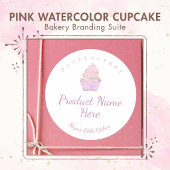 Roze Waterverf Cupcake Bakkerij Visitekaartje