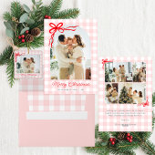 Roze Aquarel Gingham Retouradres Etiket