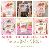 Roze Waterverf Eén in een Melon Girl First Birthda Papieren Bekers