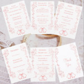 Roze bruiloft uitnodiging buik band bellen uitnodigingen wikkel