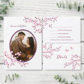 Cherry Blossom Pink White Custom Wedding Bedankdoosjes (Personaliseer de collectie van deze zelfstandige maker.)