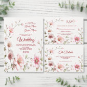 Elegant roze wit Florence tabelnummer Kaart (Personaliseer de collectie van deze zelfstandige maker.)