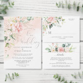 Roze Witte Rozen Eucalyptus Huwelijksprogramma's B Poster (Personaliseer de collectie van deze zelfstandige maker.)