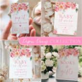 Piper Peony Bloemen Baby shower Pop Het Ronde Sticker