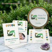 Fun Pisces First Birthday & Gold Confetti Servet
