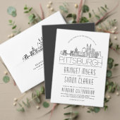 Pittsburgh Bruiloft | Gestileerde Skyline uitnodig Kaart (Personaliseer deze collectie van deze onafhankelijke maker. Test)