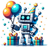 Pixel Art Robot Boy's Verjaardagsfeest Kaart