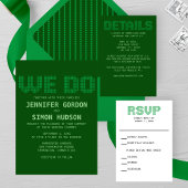 Pixel 'Love' Huwelijksuitnodiging Kaart