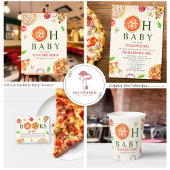 Pizza + Fopspenen Baby shower Luier Raffle Ticket Informatiekaartje