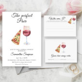 Wijn & Pizza - Hoeveel kussen bruidsspel Informatiekaartje