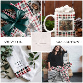 Moderne geruite kerst | Happy Merry Joyful Papieren Bordje