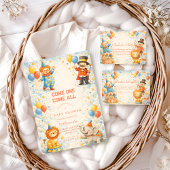 Playful Circus Friends Baby Shower Kaart