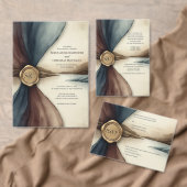 Plum and Blue Ombre Seal Watercolor Wedding RSVP Kaartje (Personaliseer de collectie van deze zelfstandige maker.)