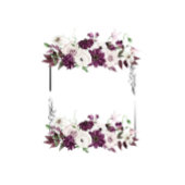 Plum Silver Geometric Floral Engagement Party Kaart