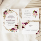 paars- en perzikbloemen, geschilderd notitieboek